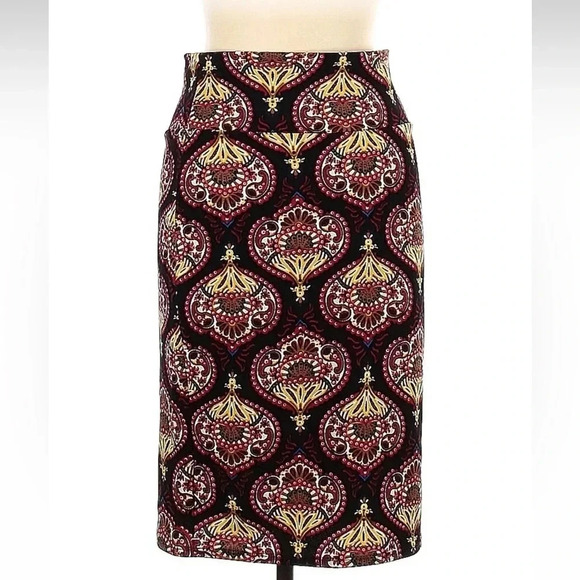 LuLaRoe Cassie Fitted Pencil Skirt Bodycon Bohemian Print Women’s Size M Medium - Picture 2 of 5